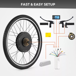 26''/28" Ebike Conversion Kit Electric Bicycle Hub Motor Rear Wheel